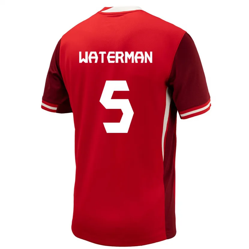 Danxen Homme Maillot Canada Joel Waterman #5 Rouge Tenues Domicile 24-26 T-Shirt