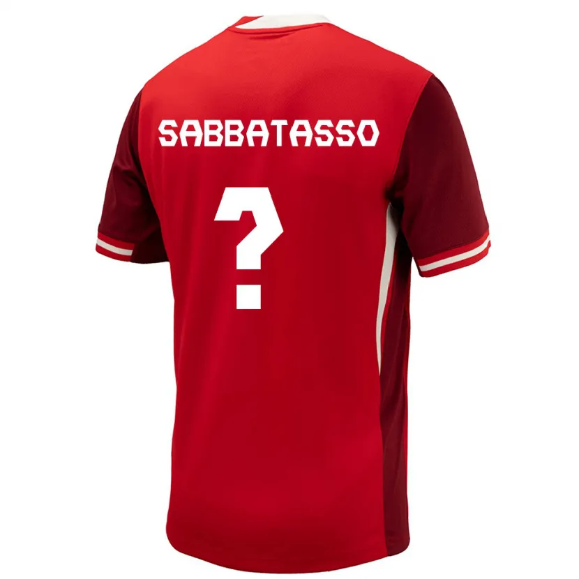 Danxen Homme Maillot Canada Jeronimo Sabbatasso #0 Rouge Tenues Domicile 24-26 T-Shirt