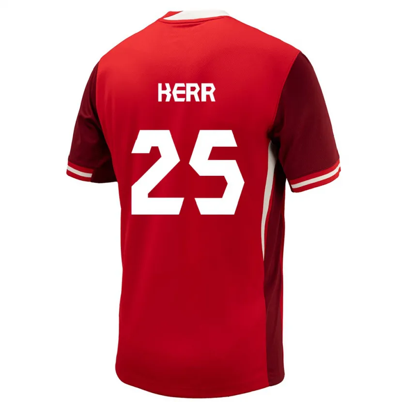 Danxen Homme Maillot Canada Devon Kerr #25 Rouge Tenues Domicile 24-26 T-Shirt