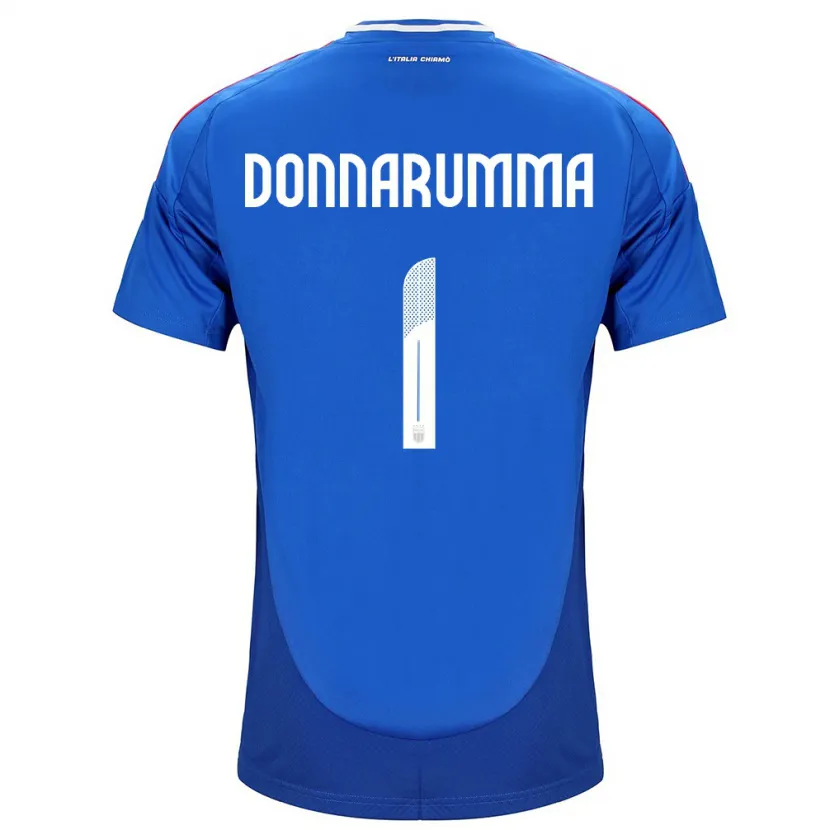 Danxen Homme Maillot Italie Gianluigi Donnarumma #1 Bleu Tenues Domicile 24-26 T-Shirt