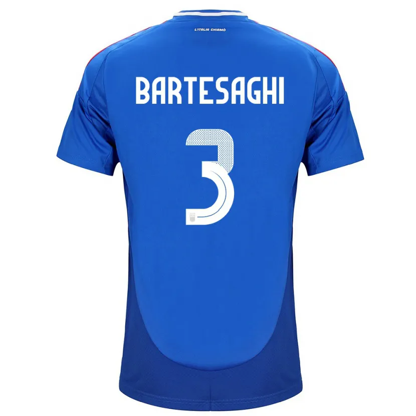 Danxen Homme Maillot Italie Davide Bartesaghi #3 Bleu Tenues Domicile 24-26 T-Shirt