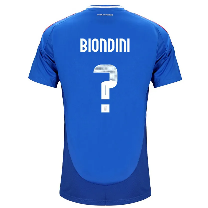 Danxen Homme Maillot Italie Edoardo Biondini #0 Bleu Tenues Domicile 24-26 T-Shirt