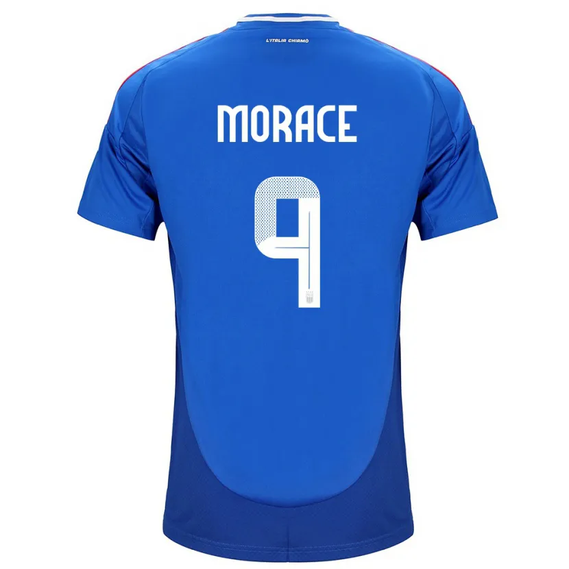 Danxen Homme Maillot Italie Carolina Morace #9 Bleu Tenues Domicile 24-26 T-Shirt