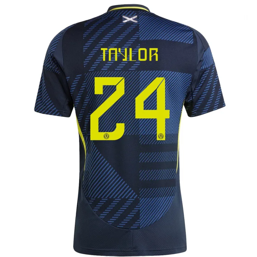 Danxen Homme Maillot Écosse Greg Taylor #24 Bleu Foncé Tenues Domicile 24-26 T-Shirt
