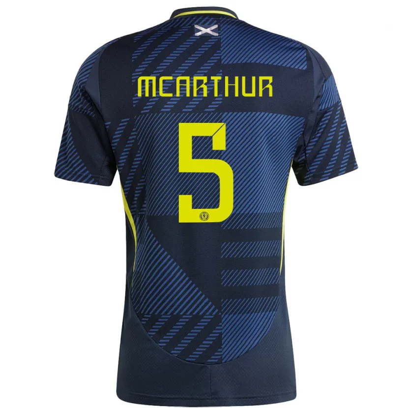 Danxen Homme Maillot Écosse Charlie Mcarthur #5 Bleu Foncé Tenues Domicile 24-26 T-Shirt