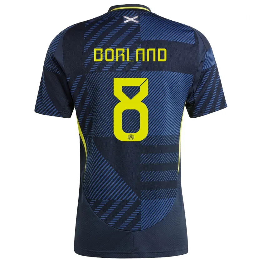 Danxen Homme Maillot Écosse Aidan Borland #8 Bleu Foncé Tenues Domicile 24-26 T-Shirt