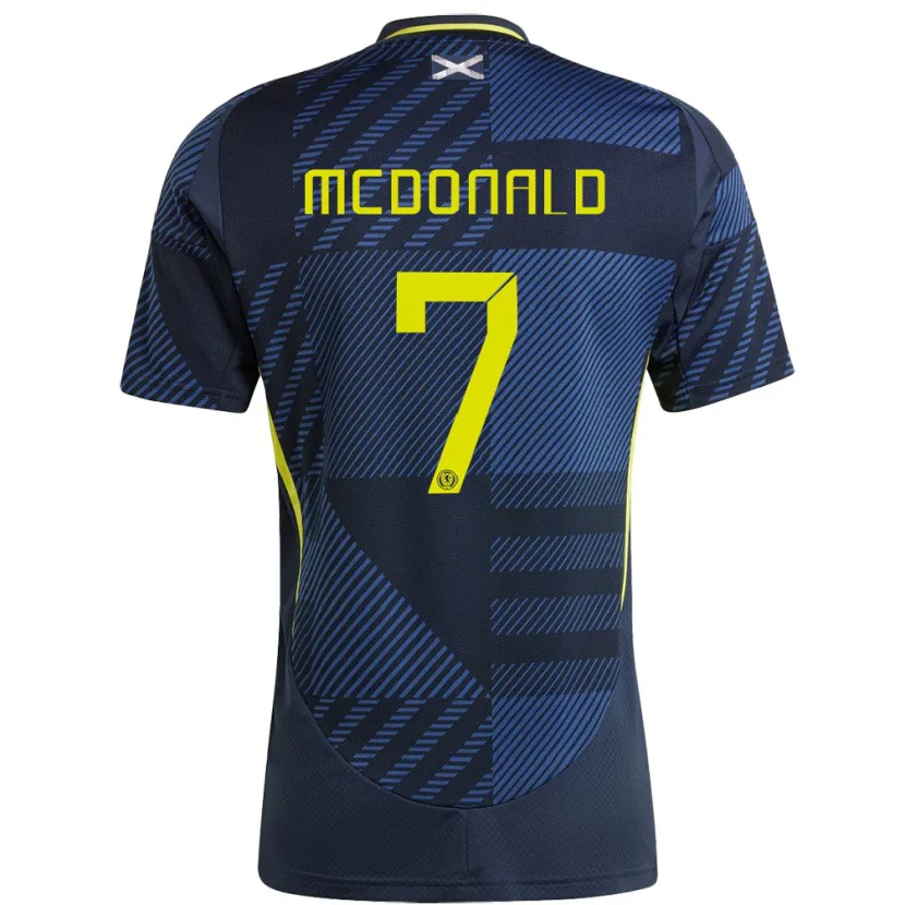 Danxen Homme Maillot Écosse Josh Mcdonald #7 Bleu Foncé Tenues Domicile 24-26 T-Shirt