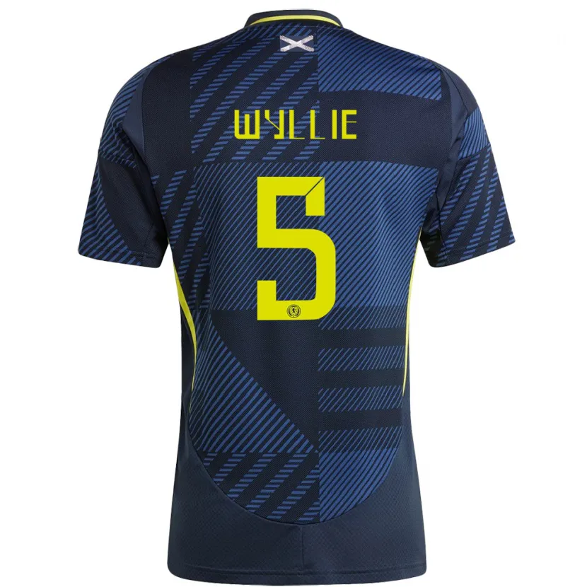 Danxen Homme Maillot Écosse Jack Wyllie #5 Bleu Foncé Tenues Domicile 24-26 T-Shirt