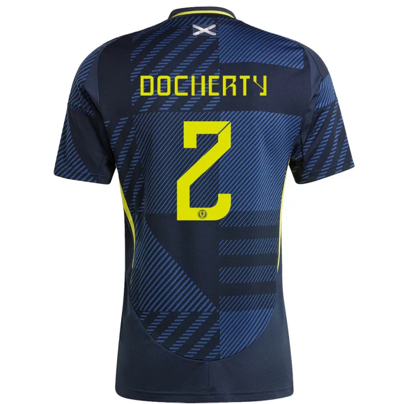 Danxen Homme Maillot Écosse Nicola Docherty #2 Bleu Foncé Tenues Domicile 24-26 T-Shirt