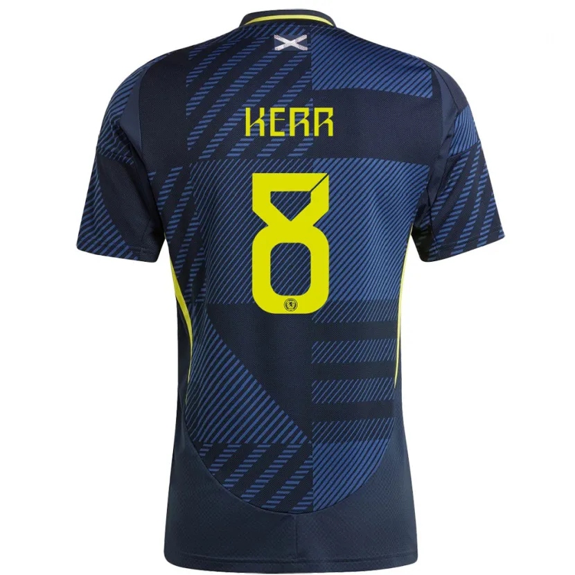 Danxen Homme Maillot Écosse Samantha Kerr #8 Bleu Foncé Tenues Domicile 24-26 T-Shirt