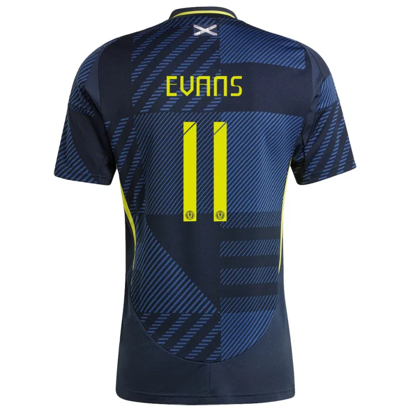 Danxen Homme Maillot Écosse Lisa Evans #11 Bleu Foncé Tenues Domicile 24-26 T-Shirt