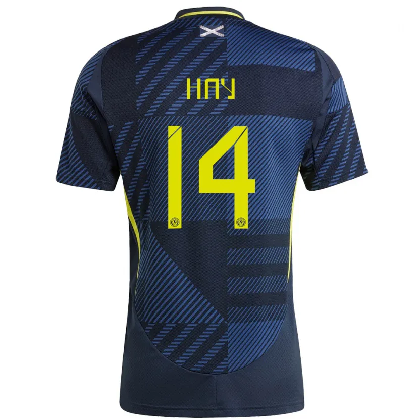 Danxen Homme Maillot Écosse Brogan Hay #14 Bleu Foncé Tenues Domicile 24-26 T-Shirt
