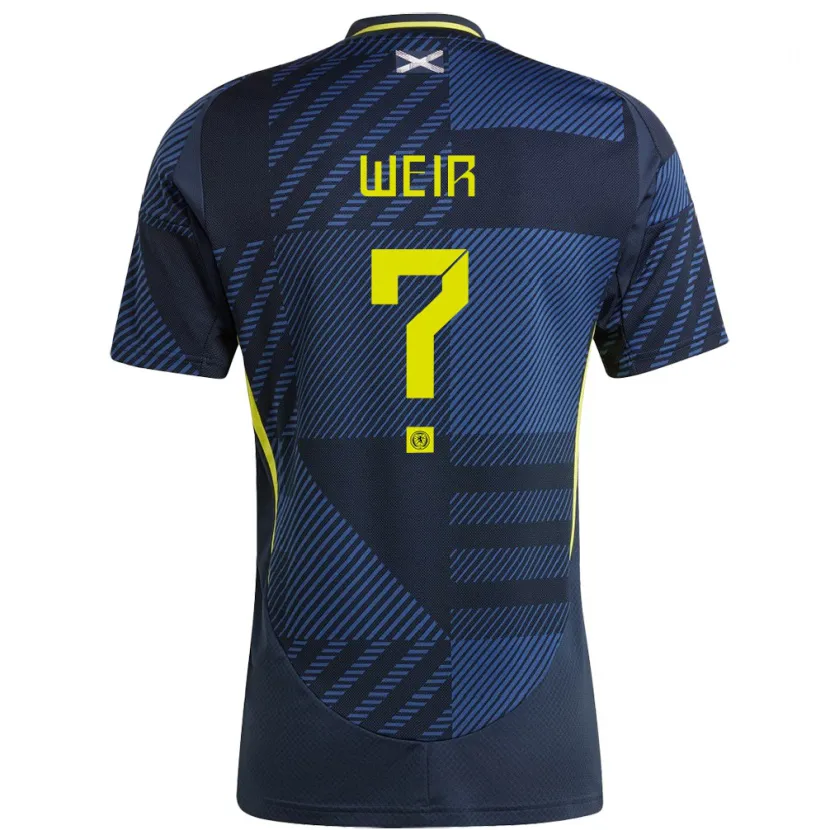 Danxen Homme Maillot Écosse Caroline Weir #0 Bleu Foncé Tenues Domicile 24-26 T-Shirt