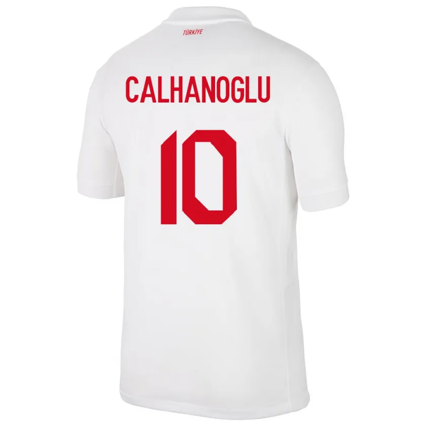 Danxen Homme Maillot Turquie Hakan Çalhanoğlu #10 Blanc Tenues Domicile 24-26 T-Shirt