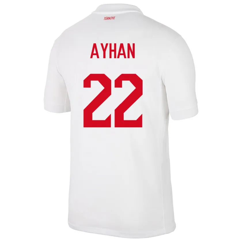 Danxen Homme Maillot Turquie Kaan Ayhan #22 Blanc Tenues Domicile 24-26 T-Shirt