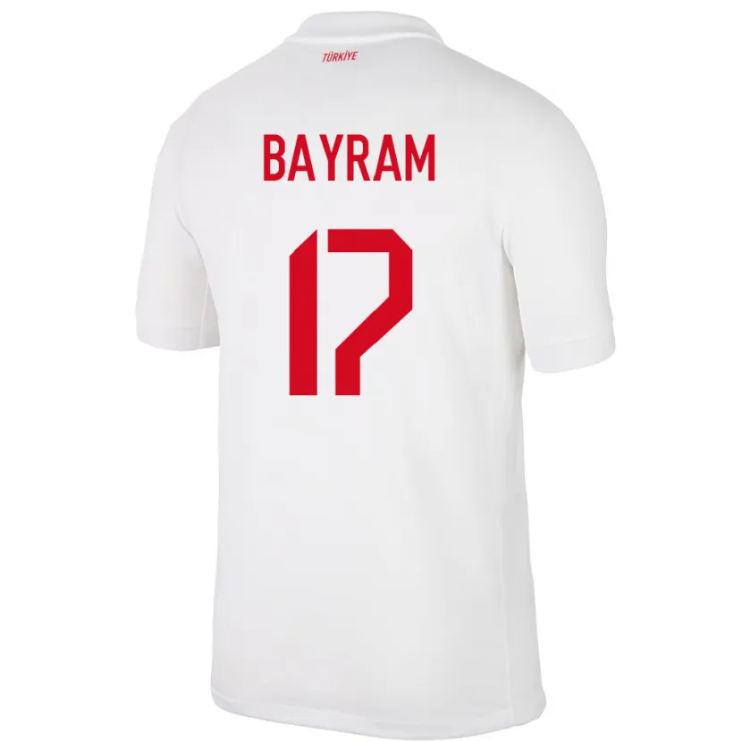 Danxen Homme Maillot Turquie Abdurrahman Bayram #17 Blanc Tenues Domicile 24-26 T-Shirt