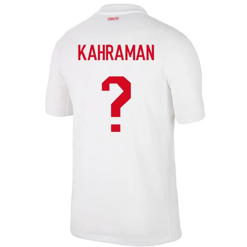Danxen Homme Maillot Turquie Osman Kahraman #0 Blanc Tenues Domicile 24-26 T-Shirt