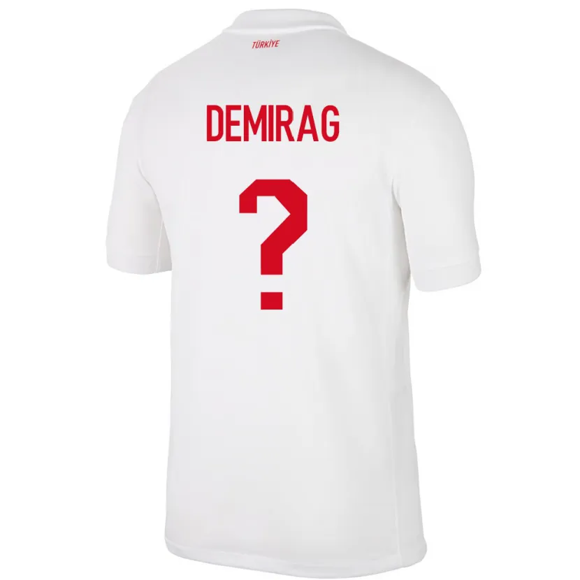 Danxen Homme Maillot Turquie Bilal Demirağ #0 Blanc Tenues Domicile 24-26 T-Shirt