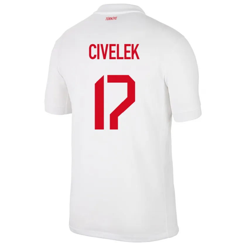 Danxen Homme Maillot Turquie İlayda Civelek #17 Blanc Tenues Domicile 24-26 T-Shirt