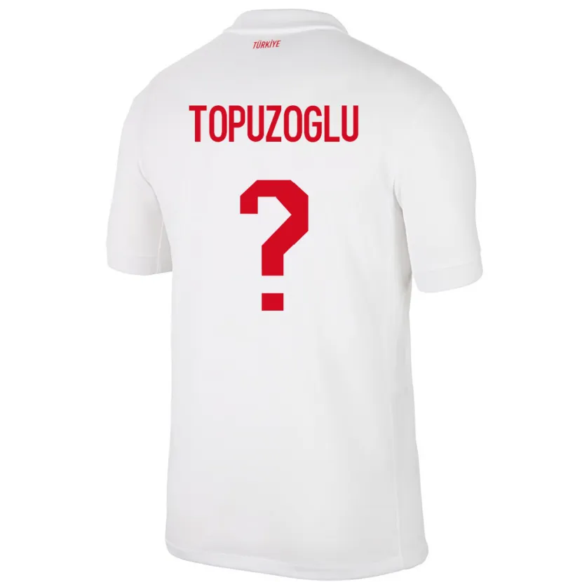 Danxen Homme Maillot Turquie Berna Topuzoğlu #0 Blanc Tenues Domicile 24-26 T-Shirt