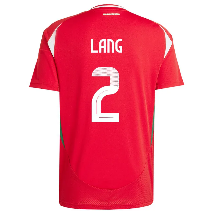 Danxen Homme Maillot Hongrie Ádám Lang #2 Rouge Tenues Domicile 24-26 T-Shirt