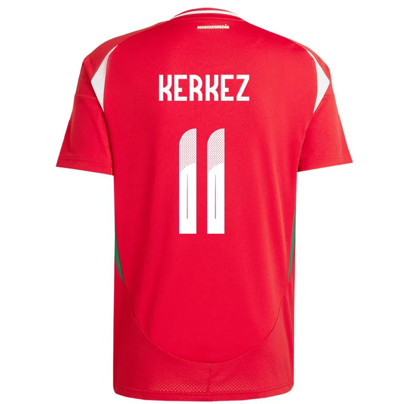 Danxen Homme Maillot Hongrie Milos Kerkez #11 Rouge Tenues Domicile 24-26 T-Shirt
