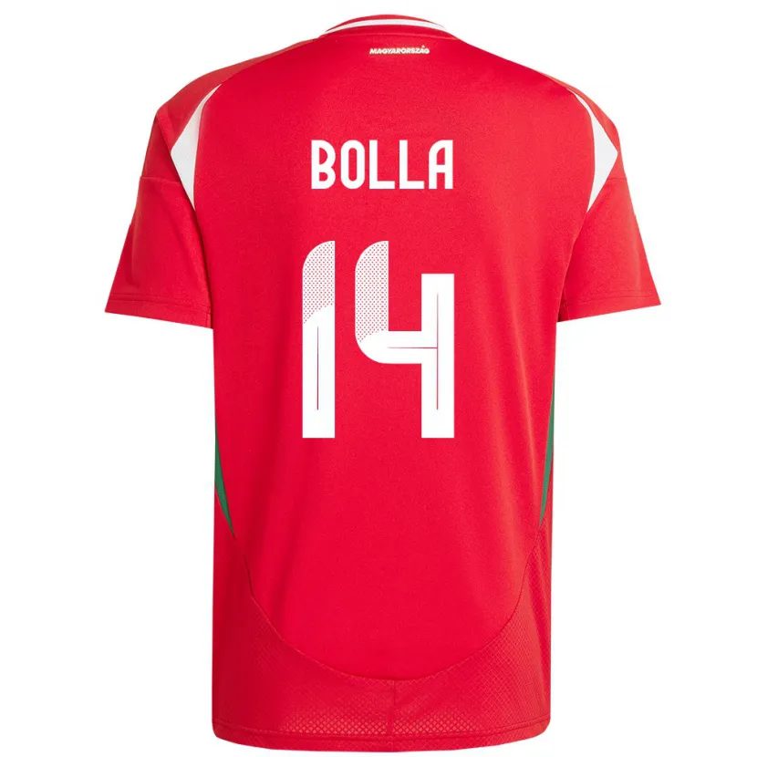 Danxen Homme Maillot Hongrie Bendegúz Bolla #14 Rouge Tenues Domicile 24-26 T-Shirt