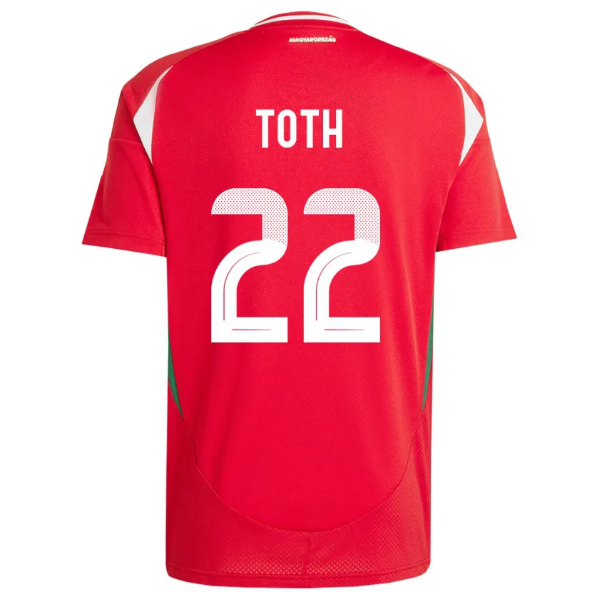 Danxen Homme Maillot Hongrie Balázs Tóth #22 Rouge Tenues Domicile 24-26 T-Shirt