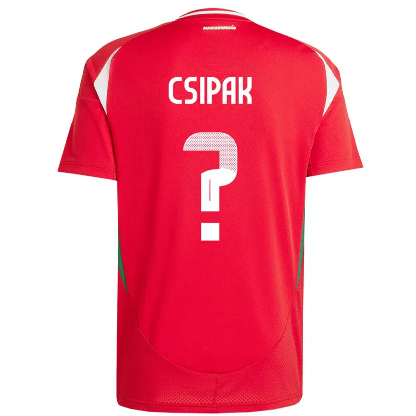 Danxen Homme Maillot Hongrie Csongor Csipak #0 Rouge Tenues Domicile 24-26 T-Shirt