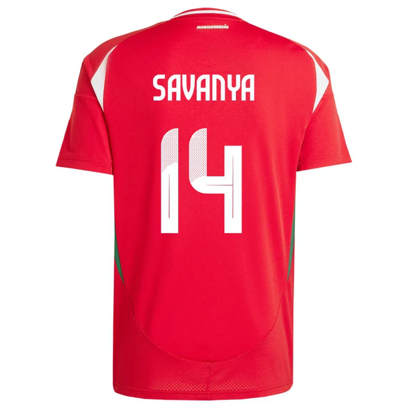 Danxen Homme Maillot Hongrie Csilla Savanya #14 Rouge Tenues Domicile 24-26 T-Shirt
