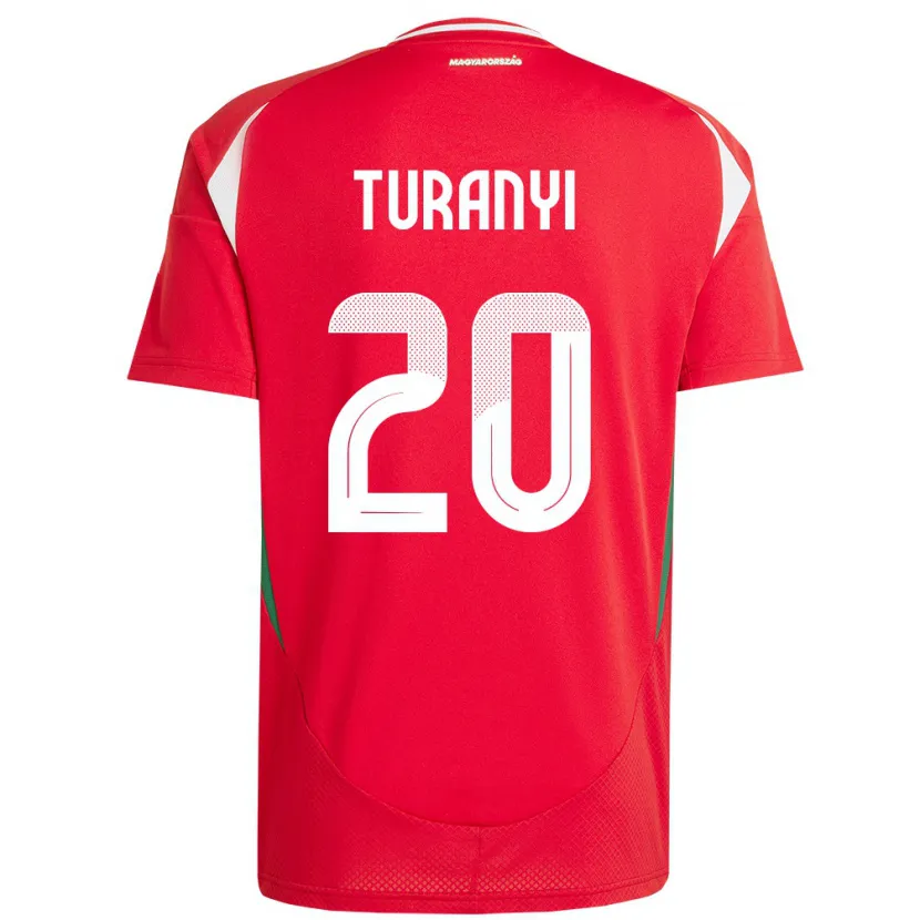 Danxen Homme Maillot Hongrie Lilla Turányi #20 Rouge Tenues Domicile 24-26 T-Shirt