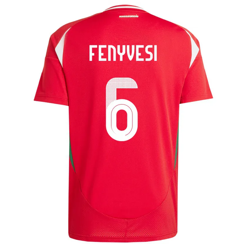 Danxen Homme Maillot Hongrie Evelin Fenyvesi #6 Rouge Tenues Domicile 24-26 T-Shirt