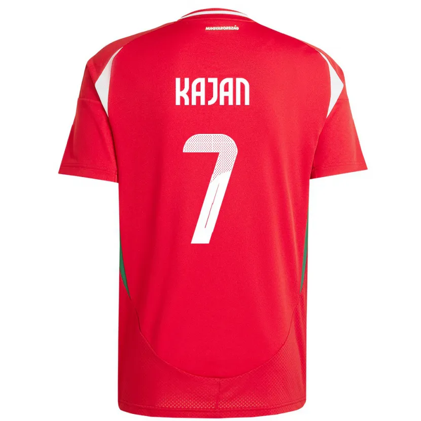 Danxen Homme Maillot Hongrie Zsanett Kaján #7 Rouge Tenues Domicile 24-26 T-Shirt