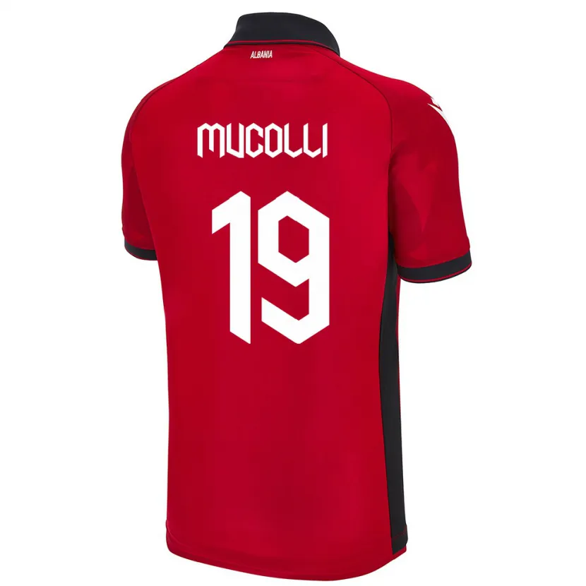 Danxen Homme Maillot Albanie Arbnor Mucolli #19 Rouge Tenues Domicile 24-26 T-Shirt