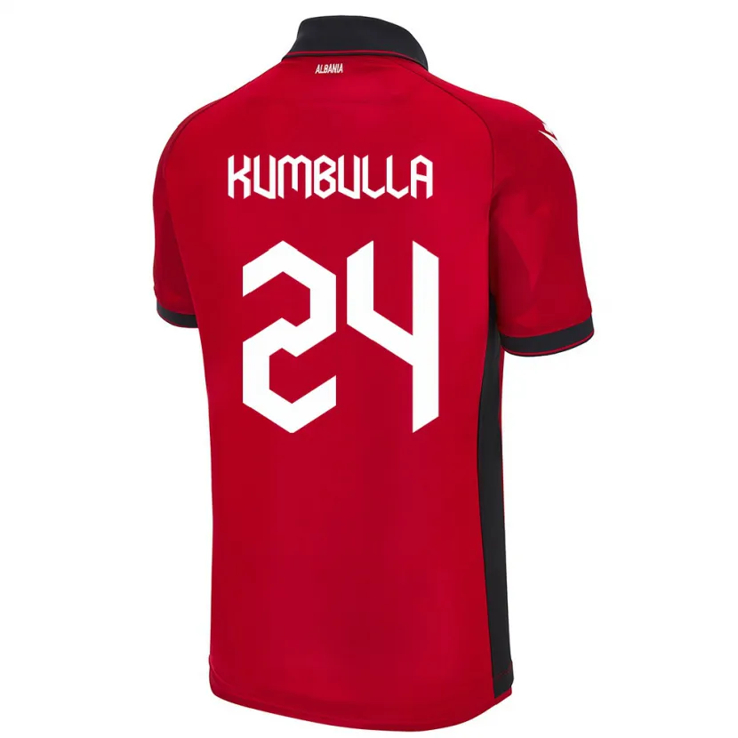 Danxen Homme Maillot Albanie Marash Kumbulla #24 Rouge Tenues Domicile 24-26 T-Shirt