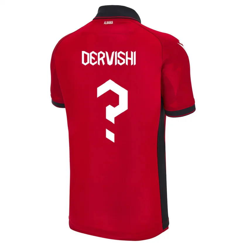 Danxen Homme Maillot Albanie Amarildo Dervishi #0 Rouge Tenues Domicile 24-26 T-Shirt
