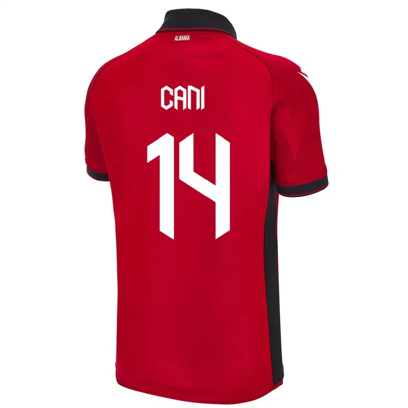 Danxen Homme Maillot Albanie Gabrian Cani #14 Rouge Tenues Domicile 24-26 T-Shirt
