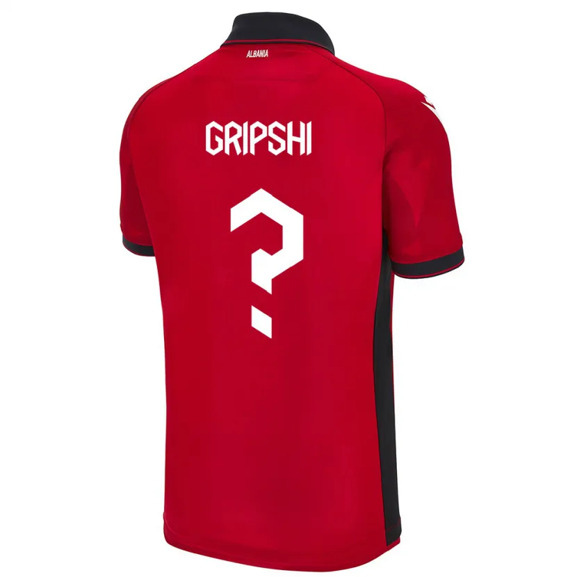 Danxen Homme Maillot Albanie Naim Gripshi #0 Rouge Tenues Domicile 24-26 T-Shirt