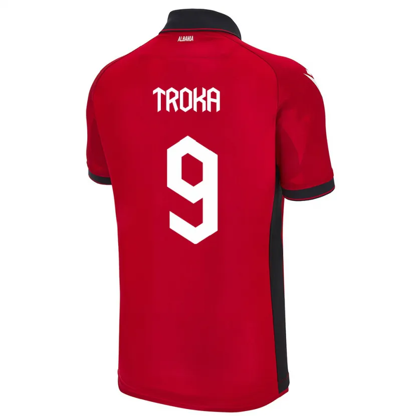 Danxen Homme Maillot Albanie Valentina Troka #9 Rouge Tenues Domicile 24-26 T-Shirt