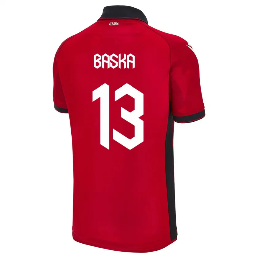 Danxen Homme Maillot Albanie Maria Baska #13 Rouge Tenues Domicile 24-26 T-Shirt