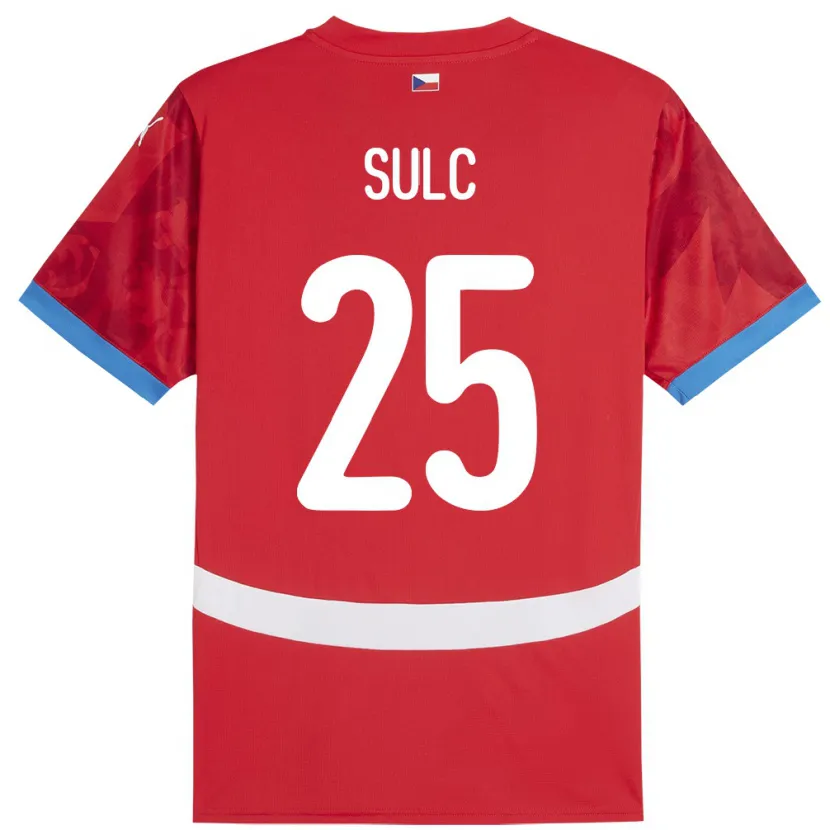 Danxen Homme Maillot Tchéquie Pavel Sulc #25 Rouge Tenues Domicile 24-26 T-Shirt