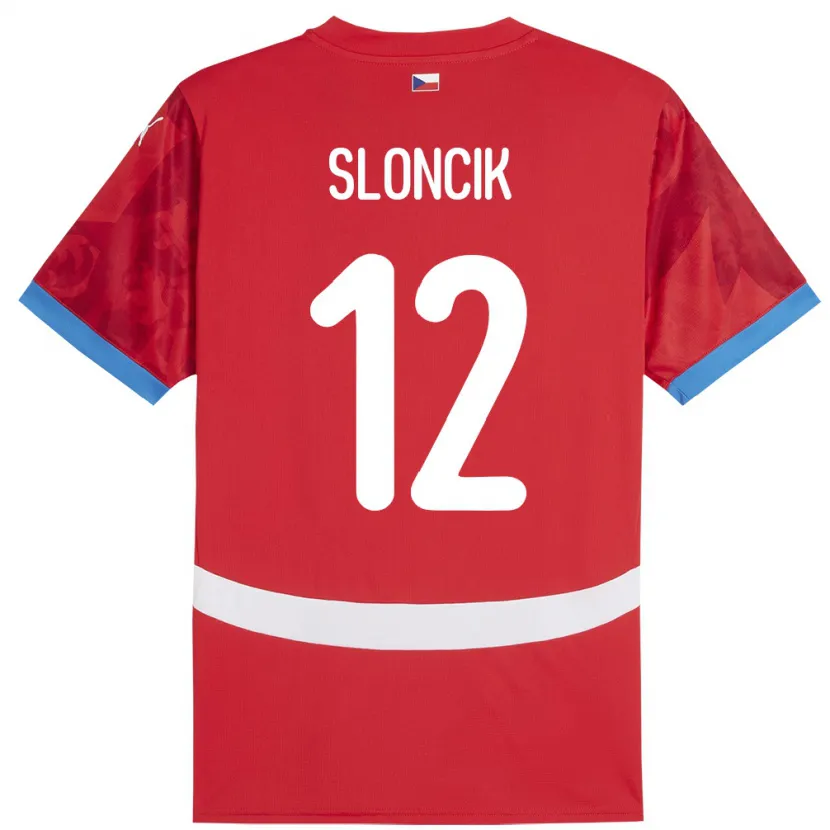 Danxen Homme Maillot Tchéquie Tom Sloncik #12 Rouge Tenues Domicile 24-26 T-Shirt