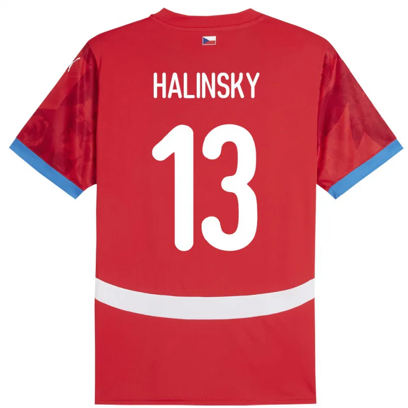 Danxen Homme Maillot Tchéquie Denis Halinsky #13 Rouge Tenues Domicile 24-26 T-Shirt