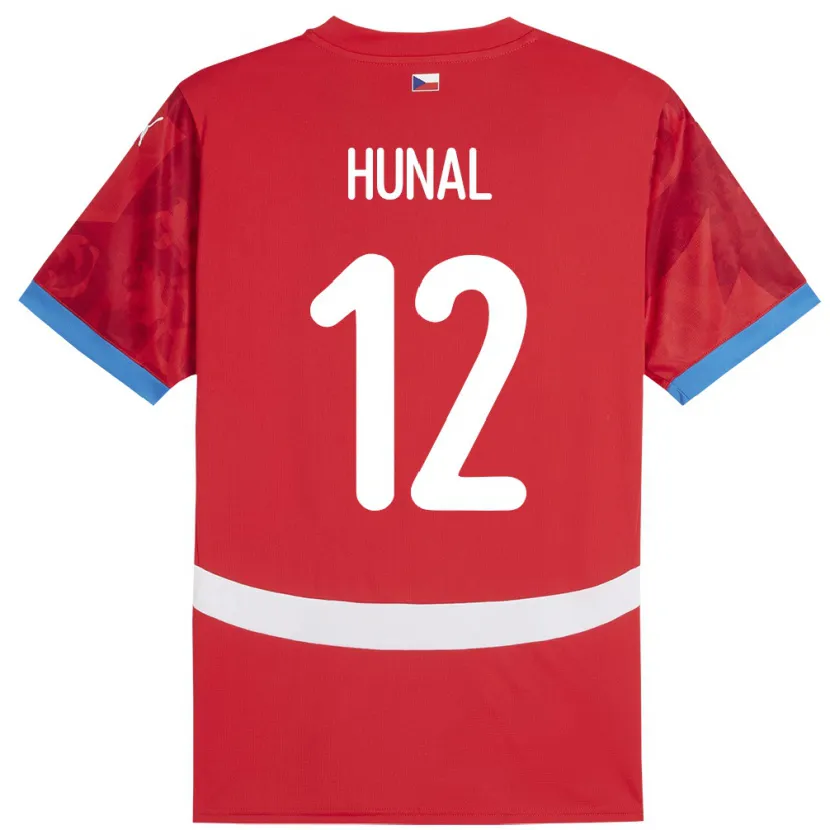 Danxen Homme Maillot Tchéquie Eric Hunal #12 Rouge Tenues Domicile 24-26 T-Shirt