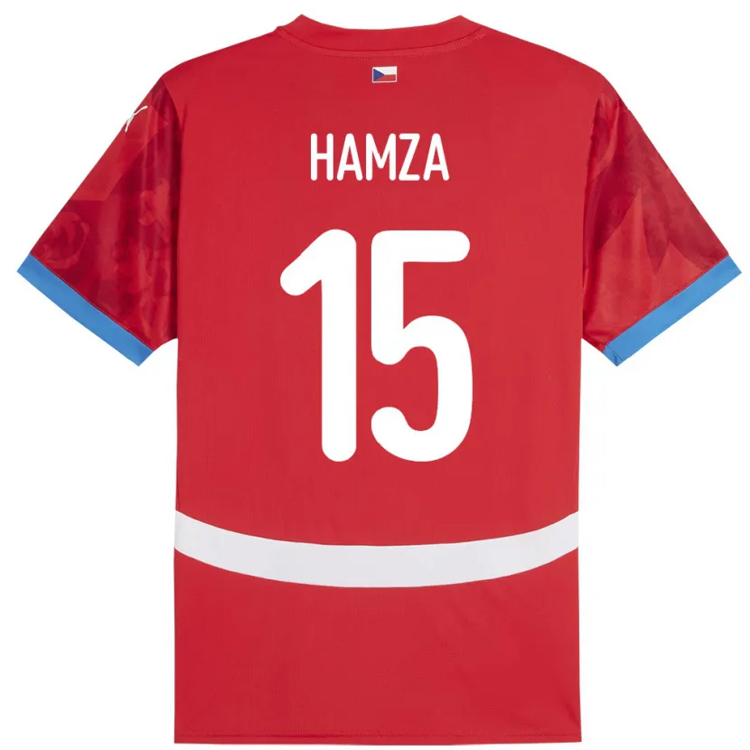 Danxen Homme Maillot Tchéquie Jiri Hamza #15 Rouge Tenues Domicile 24-26 T-Shirt