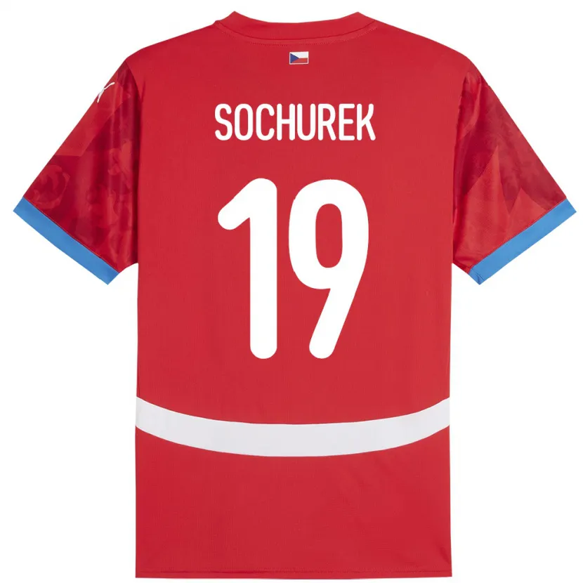 Danxen Homme Maillot Tchéquie Hugo Sochurek #19 Rouge Tenues Domicile 24-26 T-Shirt