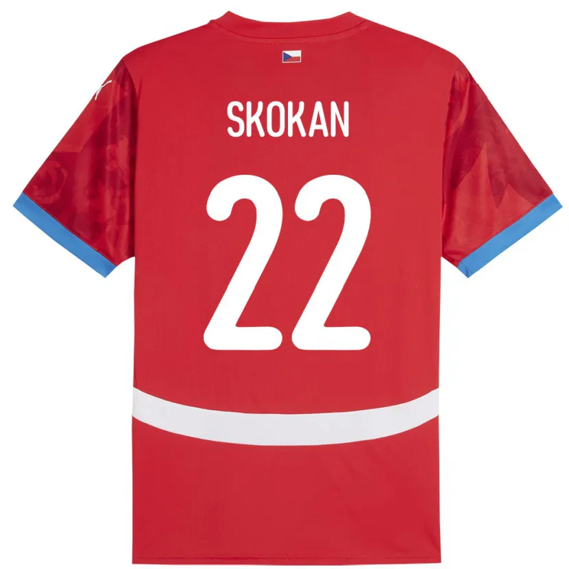 Danxen Homme Maillot Tchéquie Vitek Skokan #22 Rouge Tenues Domicile 24-26 T-Shirt