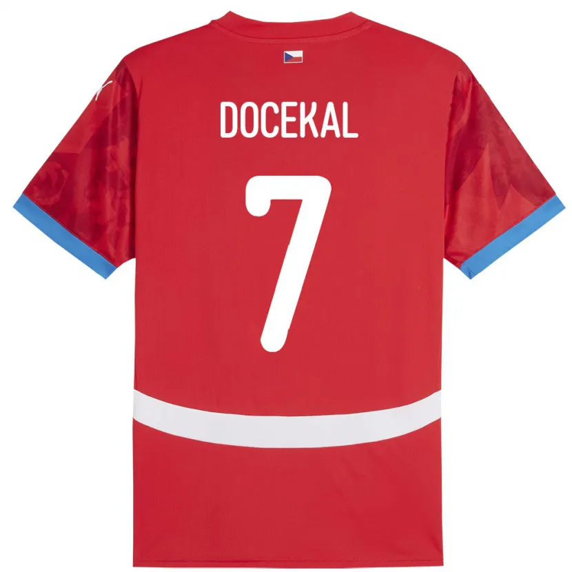 Danxen Homme Maillot Tchéquie Tomas Docekal #7 Rouge Tenues Domicile 24-26 T-Shirt