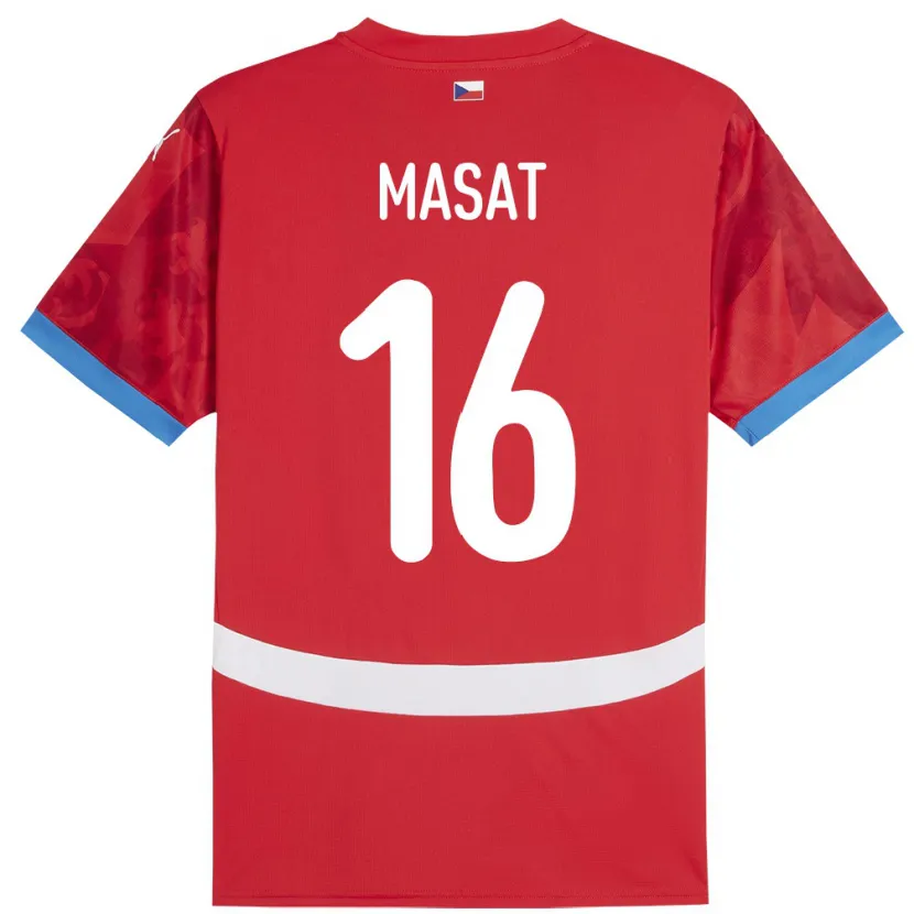 Danxen Homme Maillot Tchéquie Jakub Masat #16 Rouge Tenues Domicile 24-26 T-Shirt