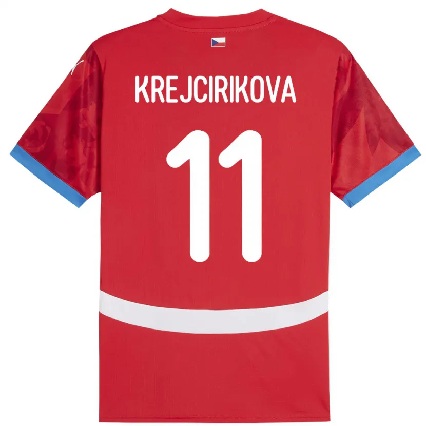Danxen Homme Maillot Tchéquie Tereza Krejčiříková #11 Rouge Tenues Domicile 24-26 T-Shirt